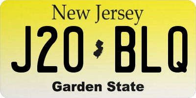 NJ license plate J20BLQ