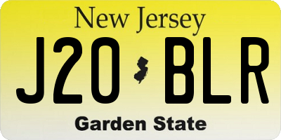 NJ license plate J20BLR