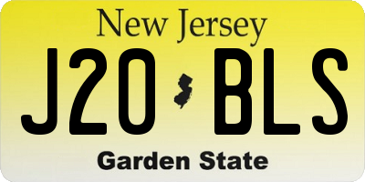 NJ license plate J20BLS