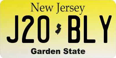 NJ license plate J20BLY