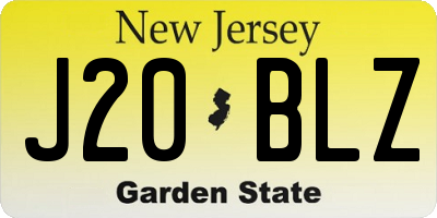 NJ license plate J20BLZ