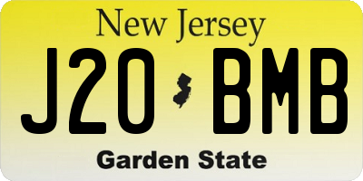 NJ license plate J20BMB