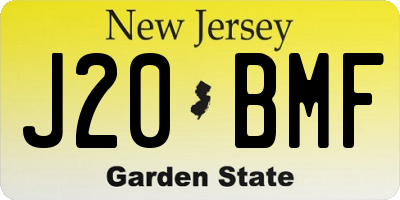 NJ license plate J20BMF