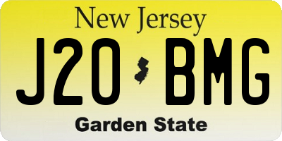 NJ license plate J20BMG