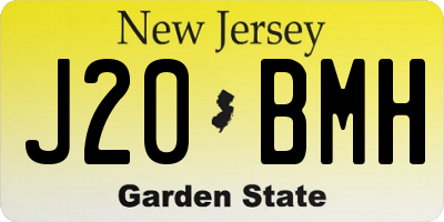 NJ license plate J20BMH