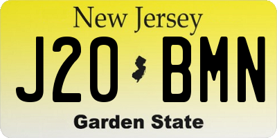 NJ license plate J20BMN