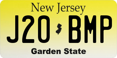 NJ license plate J20BMP