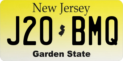 NJ license plate J20BMQ