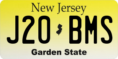 NJ license plate J20BMS