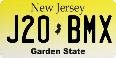 NJ license plate J20BMX