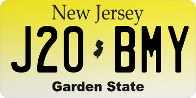 NJ license plate J20BMY