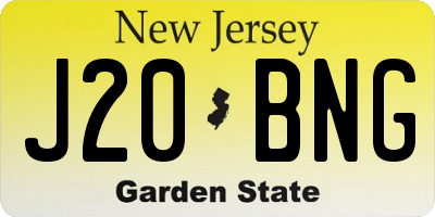 NJ license plate J20BNG
