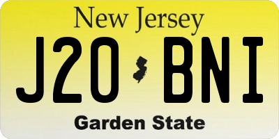 NJ license plate J20BNI