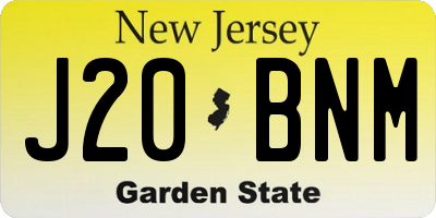 NJ license plate J20BNM