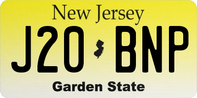 NJ license plate J20BNP
