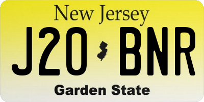 NJ license plate J20BNR