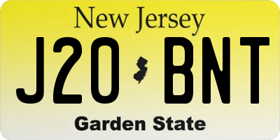 NJ license plate J20BNT