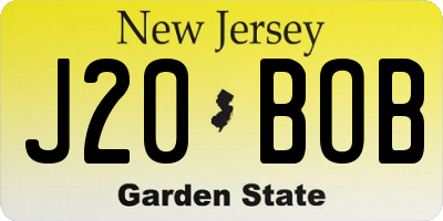 NJ license plate J20BOB