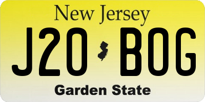 NJ license plate J20BOG