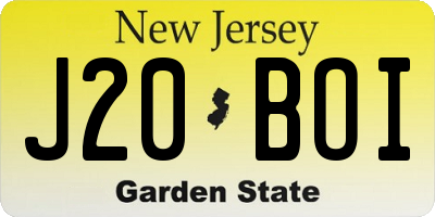 NJ license plate J20BOI