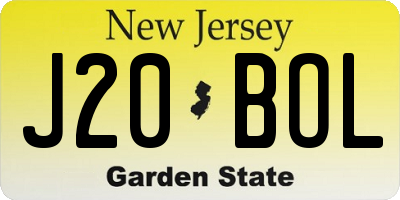 NJ license plate J20BOL