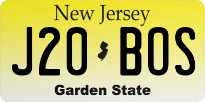 NJ license plate J20BOS