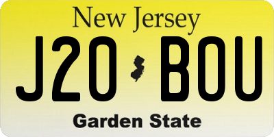 NJ license plate J20BOU