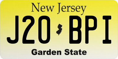 NJ license plate J20BPI