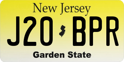 NJ license plate J20BPR