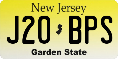 NJ license plate J20BPS