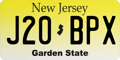 NJ license plate J20BPX