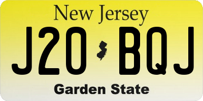 NJ license plate J20BQJ