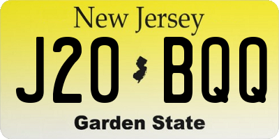 NJ license plate J20BQQ