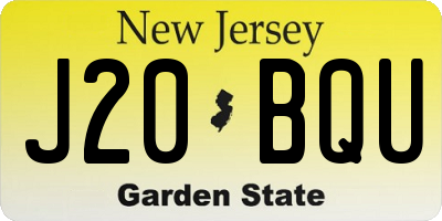 NJ license plate J20BQU