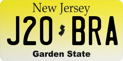NJ license plate J20BRA