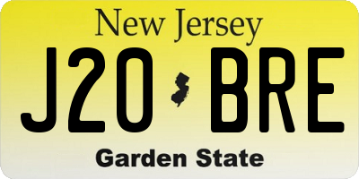 NJ license plate J20BRE