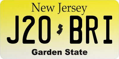 NJ license plate J20BRI