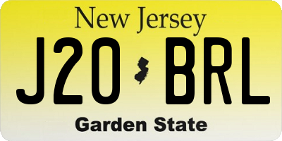 NJ license plate J20BRL