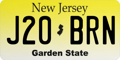 NJ license plate J20BRN