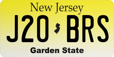 NJ license plate J20BRS
