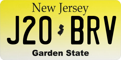 NJ license plate J20BRV