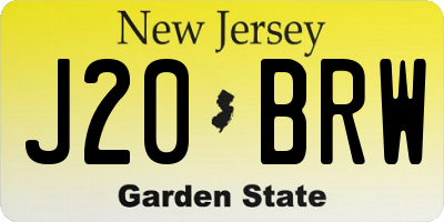 NJ license plate J20BRW