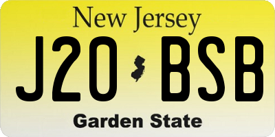 NJ license plate J20BSB