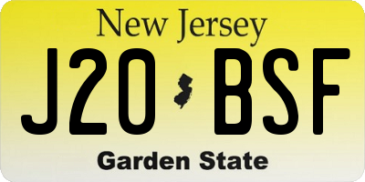 NJ license plate J20BSF