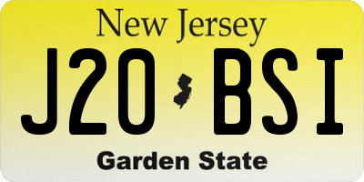 NJ license plate J20BSI