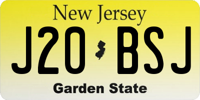 NJ license plate J20BSJ