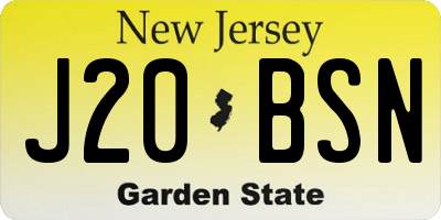NJ license plate J20BSN