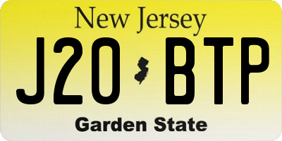 NJ license plate J20BTP