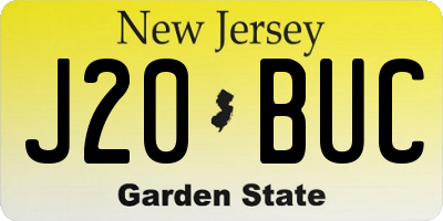 NJ license plate J20BUC