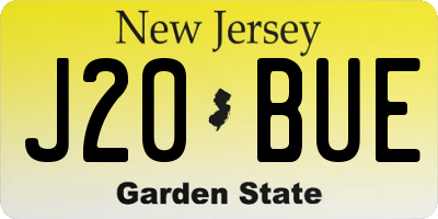 NJ license plate J20BUE